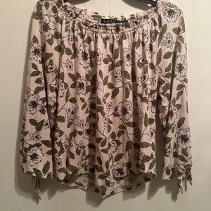 Ralph Lauren Pink Smocked Blouse with Long Sleeves